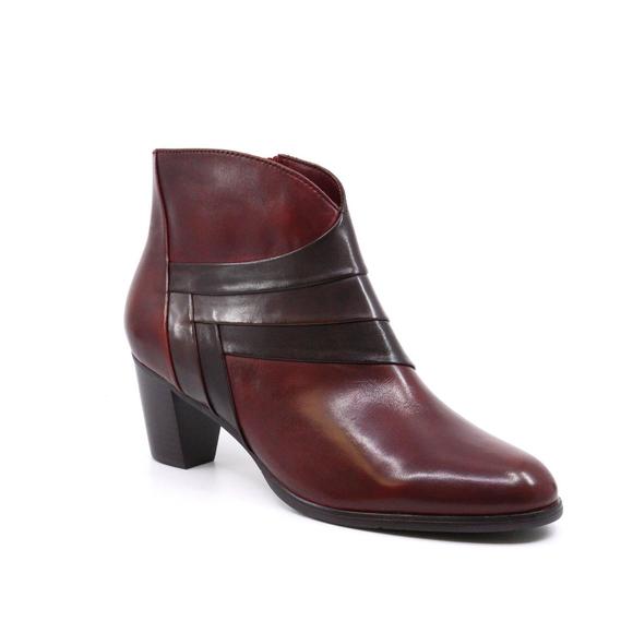 NEW REGARDE LE CIEL sonia glove leather boot in sangria - Picture 2 of 7